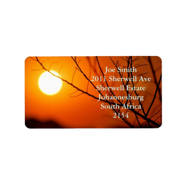 Suspended sunset label (Front)
