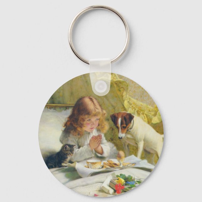 Suspense by Charles Burton Barber Key Ring (Front)