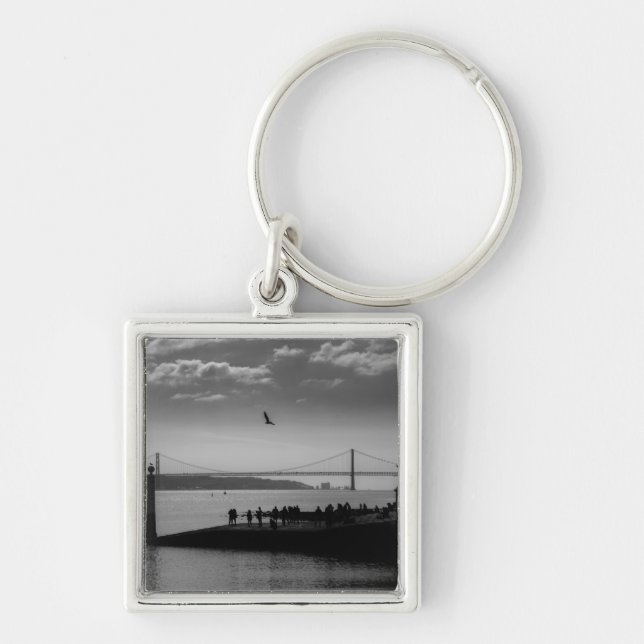 Suspension Bridge in Lisbon Key Ring (Front)