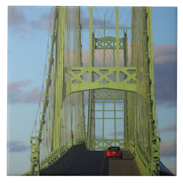 Suspension bridge onto Little Deer Isle Ceramic Tile (Front)