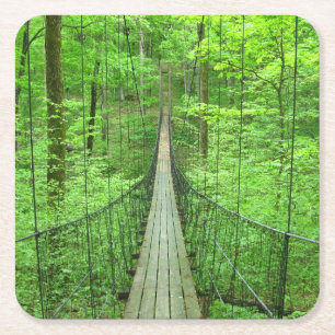 Suspension Bridge Square Paper Coaster