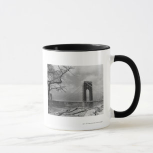 Suspension bridge view B&W Mug