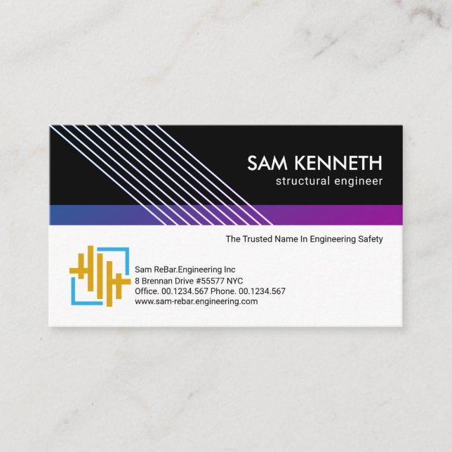 Suspension Cables Building Column Engineering Business Card (Front)