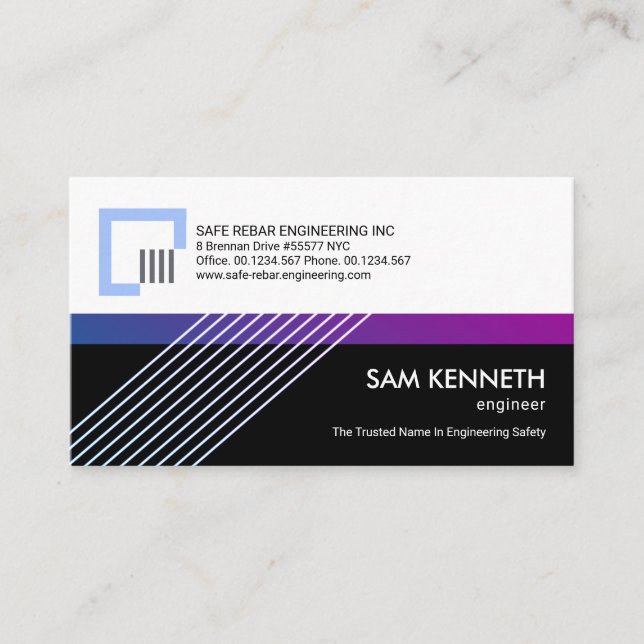 Suspension Cables Re-Bar Column Engineering Business Card (Front)