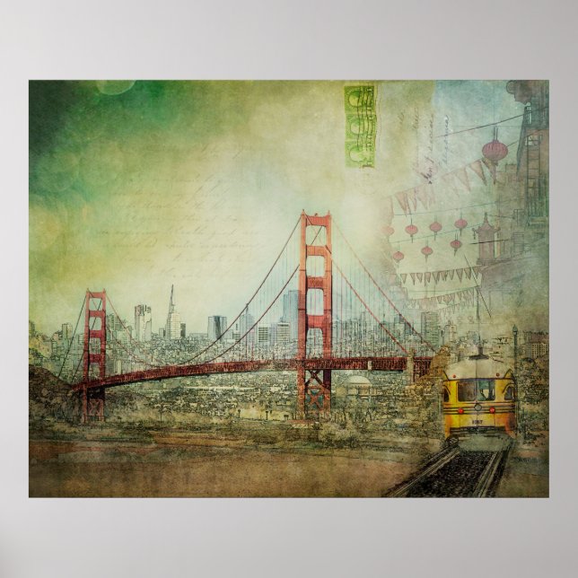 Suspension - Golden Gate Bridge Collage Poster (Front)