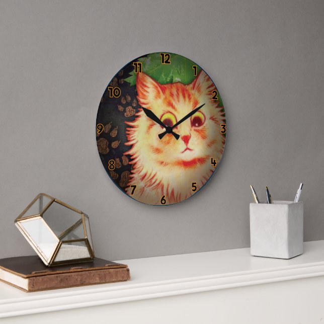 SUSPICIOUS CAT KITTY LARGE CLOCK (Office)