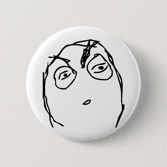 Suspicious Face 6 Cm Round Badge (Front)