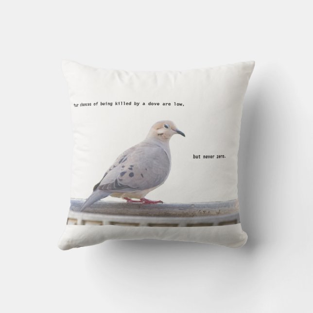Suspicious-Looking Dove Cushion (Back)