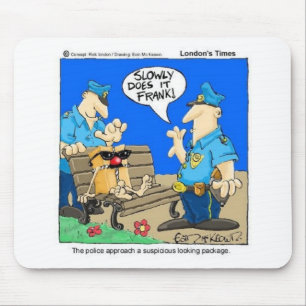 Suspicious Package Funny Police Cartoon Gifts Mouse Pad
