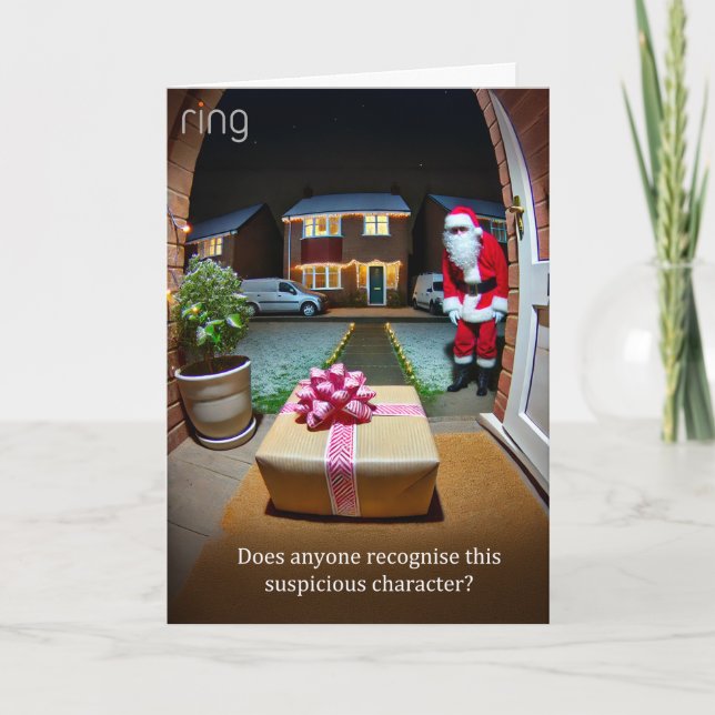 Suspicious Santa Christmas Greeting Card 2024 (Front)