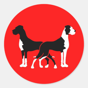 Süße Dogge in weiß Classic Round Sticker