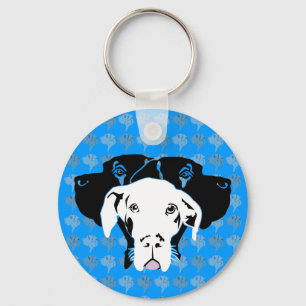 Süße Dogge in weiß Key Ring