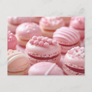 Süße pinke Macarones Valentinstag Postcard