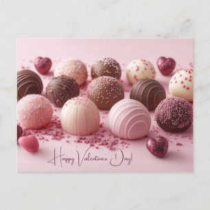 Süße Pralinen aus Schokoladen Valentinstag Postcard