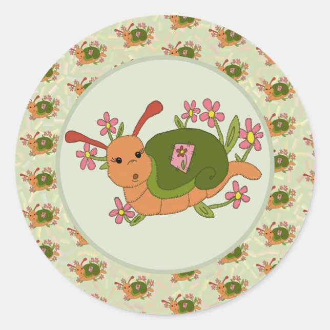 Süße Schnecke Classic Round Sticker (Front)
