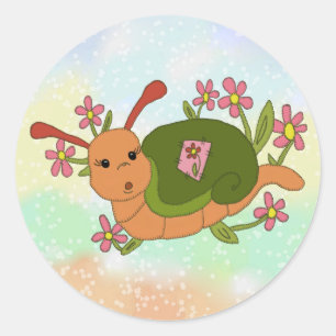 Süße Schnecke Runder Aufkleber Classic Round Sticker