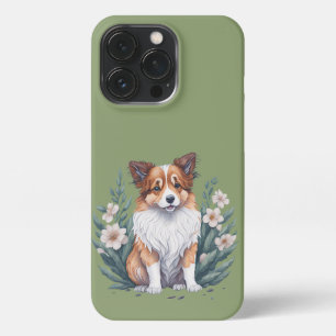Süßer Collie umringt von Blumen -  iPhone 13 Pro Case