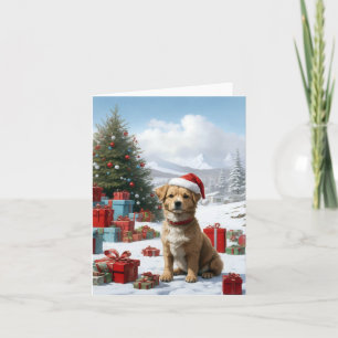 süßer Hund mit vielen Geschenken Holiday Card