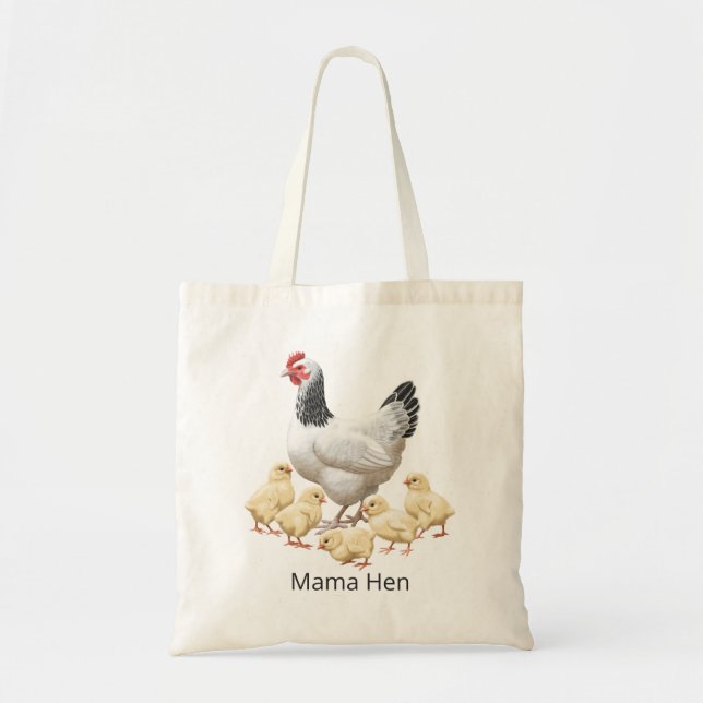 Sussex Chicken Mama Hen and Chicks Tote Bag (Front)