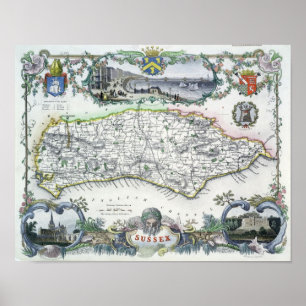 Sussex, engraved by W. Schmollinger Poster