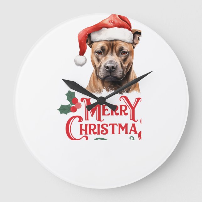 Sussex Spaniel Christmas Large Clock (Front)
