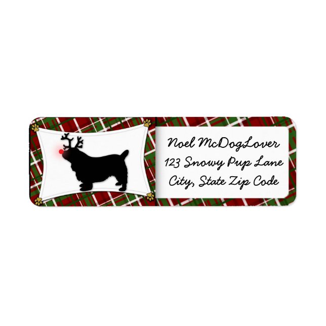 Sussex Spaniel Christmas Return Address Label (Front)