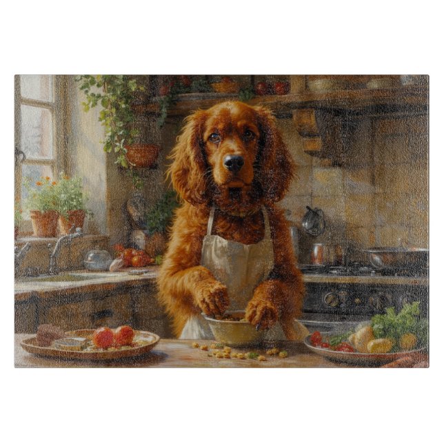 Sussex Spaniel Cooking in Kitchen Cutting Board (Front)