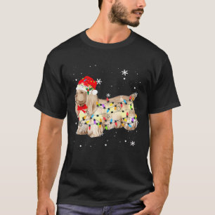 Sussex Spaniel Dog Christmas Light Xmas Mum Dad T-Shirt