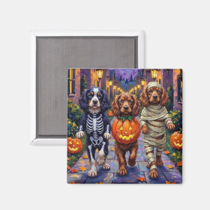 Sussex Spaniel Dogs in Halloween Costumes Magnet
