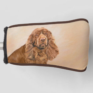 Sussex Spaniel Painting - Cute Original Dog Art Golf Head Cover