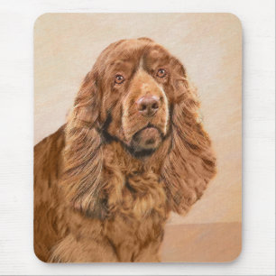 Sussex Spaniel Painting - Cute Original Dog Art Mouse Pad
