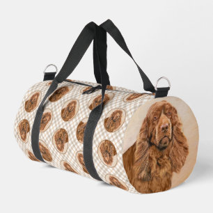 Sussex Spaniel Painting Cute Original Pet Dog Art Duffle Bag