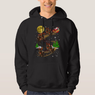 Sussex Spaniel Reindeer Christmas Dog Riding Santa Hoodie
