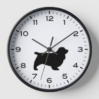 Sussex Spaniel Silhouette with Numbers and Minutes