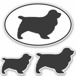 Sussex Spaniel Silhouettes Dogs Vinyl Sticker Set