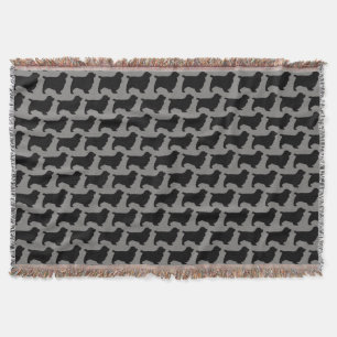 Sussex Spaniel Silhouettes Pattern Throw Blanket