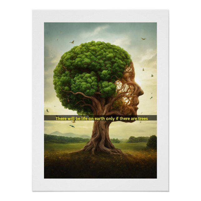 "Sustain Life: Tree Poster with Inspiring Message" (Front)