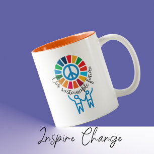 Sustainability Goals EcoFriendly Motivational Gift Two-Tone Coffee Mug
