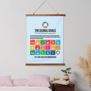 Sustainability Goals Motivational Inspiring Gifts Hanging Tapestry