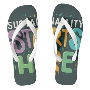 Sustainability Starts Here: Multi-Coloured Shoes D Thongs
