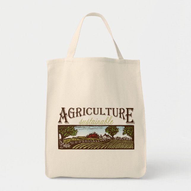 Sustainable Agriculture farm scene tote (Front)