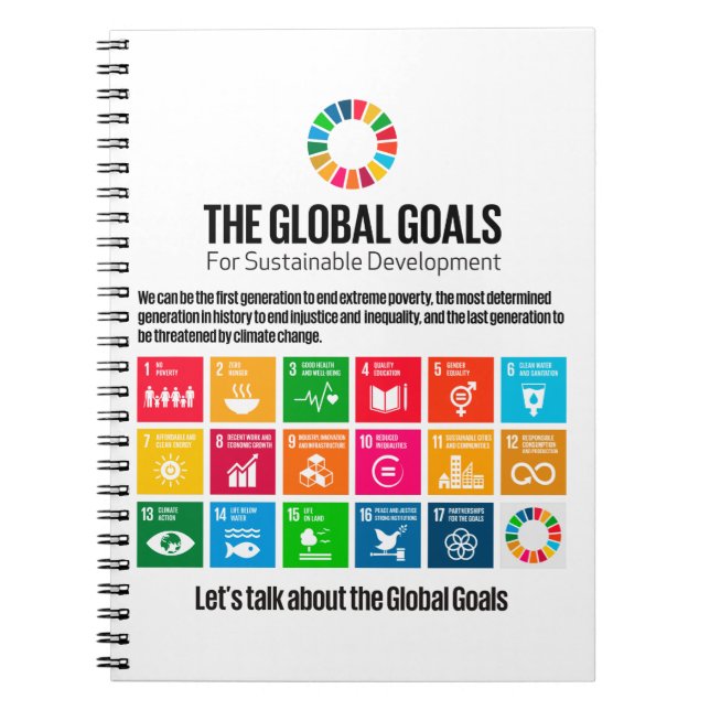Sustainable Development Goals 2030 UN Agenda Notebook (Front)