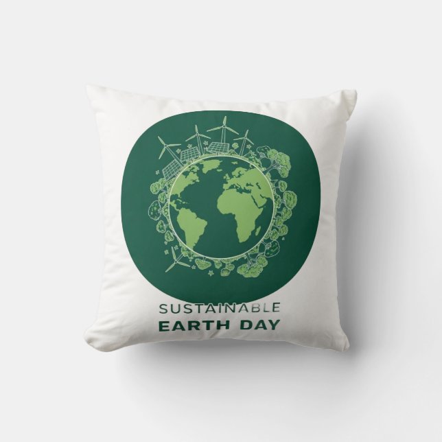 Sustainable Earth Day Cushion (Front)