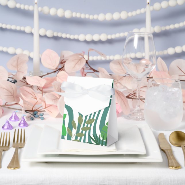 Sustainable Favour Box Colour Green Leaves Nature (Wedding)