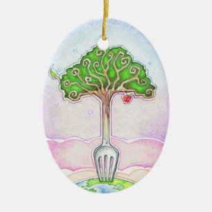 SUSTAINABLE, FOOD FOR LIFE CERAMIC TREE DECORATION