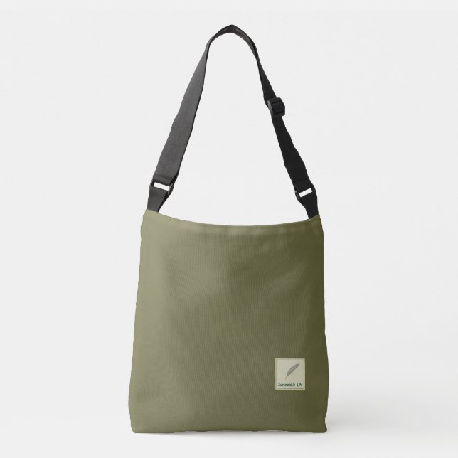 Sustainable　Life（グリーン）   クロスボディバッグ Crossbody Bag (Front)