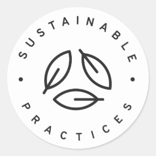 Sustainable practices classic round sticker
