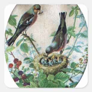 Sustaining the Flock: Capturing Nurturing Parental Square Sticker