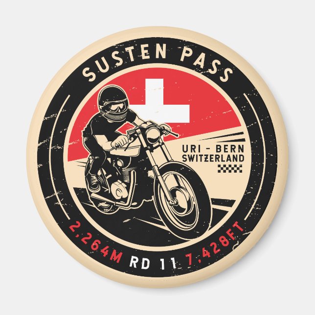 Susten Pass | Switzerland | Motorcycle Magnet (Front)