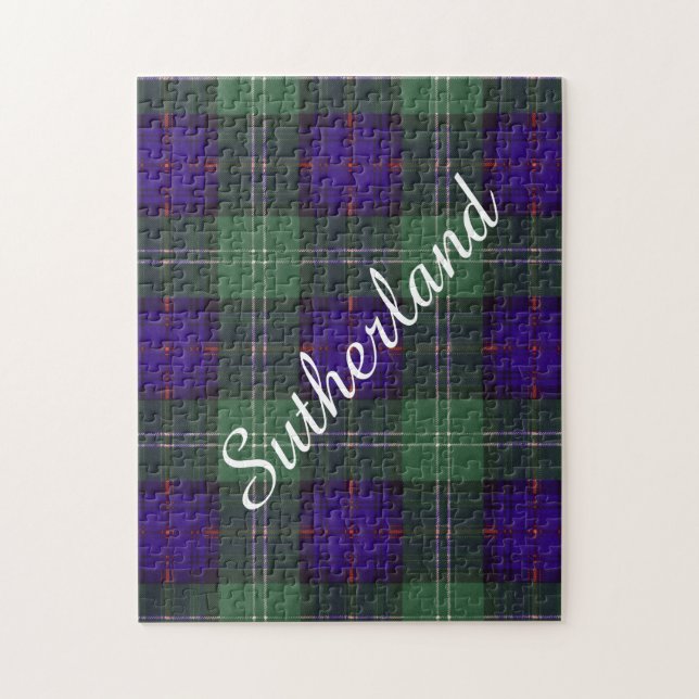 Sutherland Clan Plaid Scottish tartan Jigsaw Puzzle (Vertical)